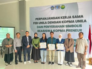 Perkuat Sinergi, Kopma Unila Resmi Perpanjang Kerja Sama dengan FEB Unila & Serahkan Beasiswa Kopma Preneur 2025